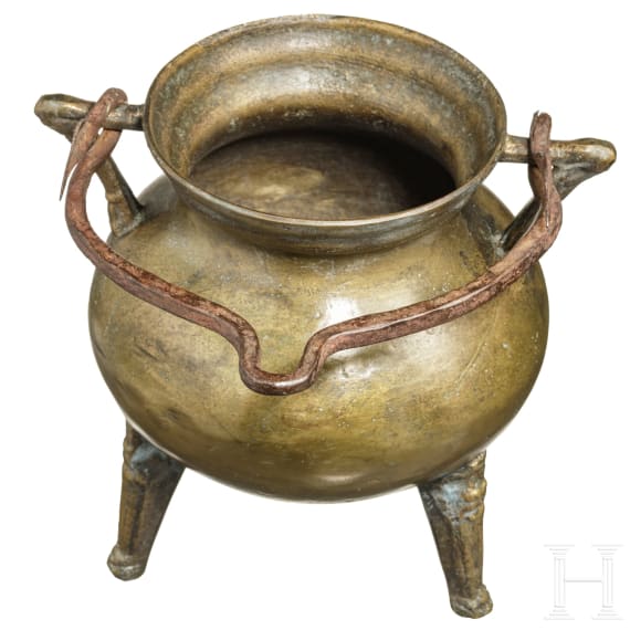Gro&szlig;er Bronzekessel (sog. Grapen), deutsch, 19. Jhdt.