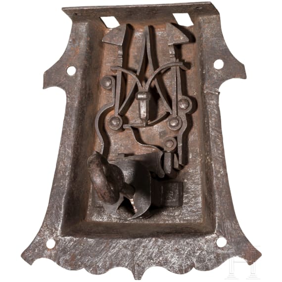 Sp&auml;tgotisches Truhenschloss, s&uuml;ddeutsch, um 1520-40
