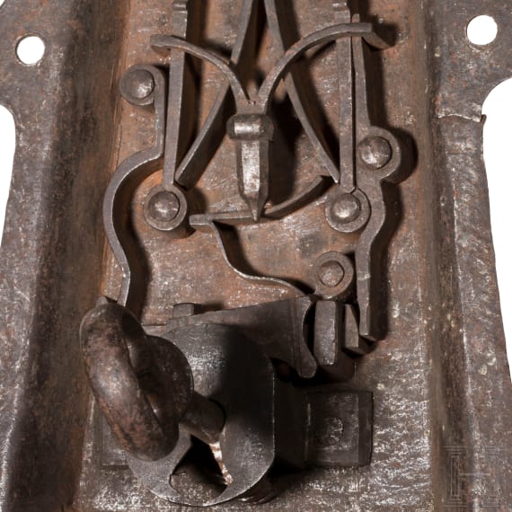 Sp&auml;tgotisches Truhenschloss, s&uuml;ddeutsch, um 1520-40