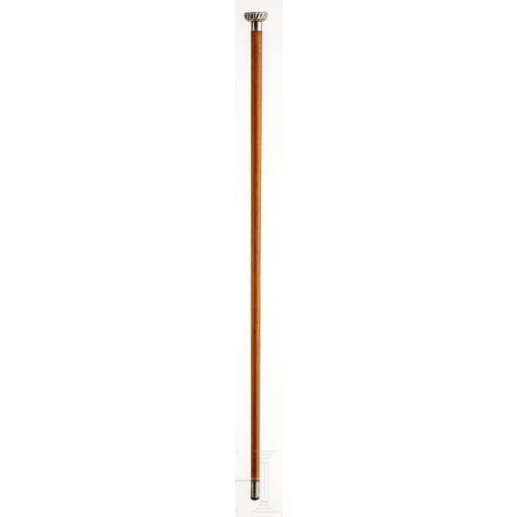 A silver mounted Spanish walking cane, 2nd half of the 19th century