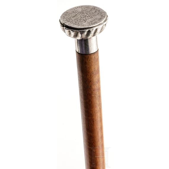 Spazierstock mit silbernem Knauf, Spanien, 2. H&auml;lfte 19. Jhdt.