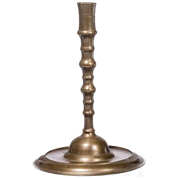 A large Ottoman bronze candlestick, 18th century