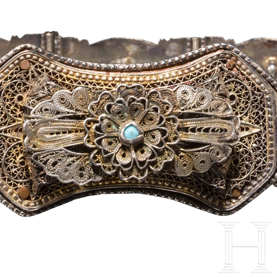 Filigree silver belt, Caucasian / Russian, circa 1900