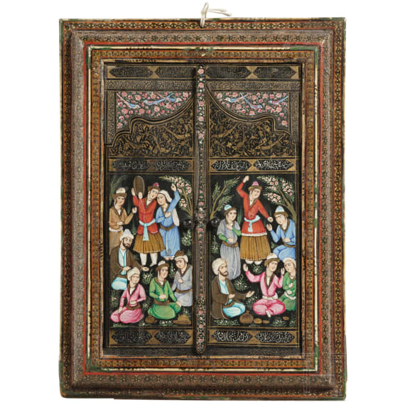 A fine Persian marquetry "Khatam Kari" mirror, late 19th century