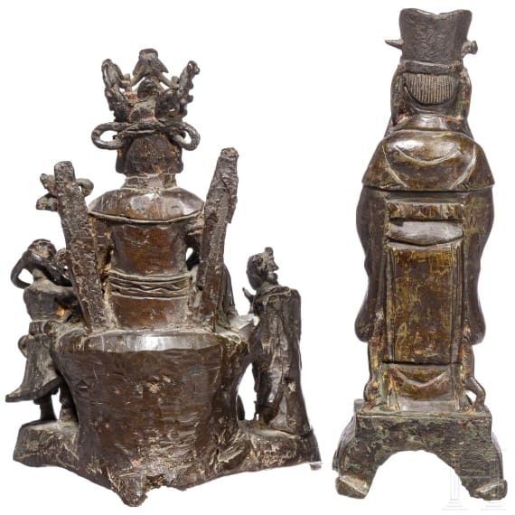 Zwei Eisengussfiguren, China, 19. Jhdt.