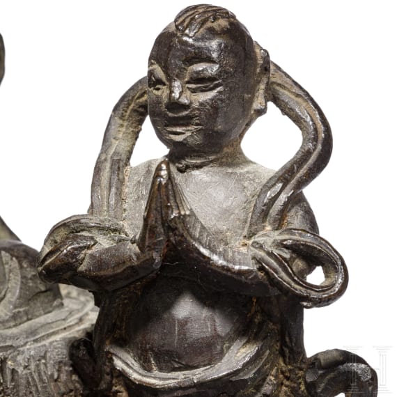 Zwei Eisengussfiguren, China, 19. Jhdt.