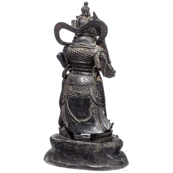Bronzegussfigur eines Tempelw&auml;chters, China, 19./20. Jhdt.