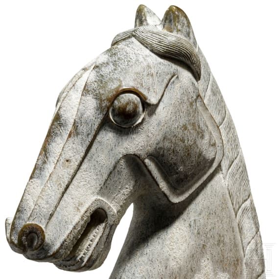 Pferdekopf-Protome, Nephrit, China