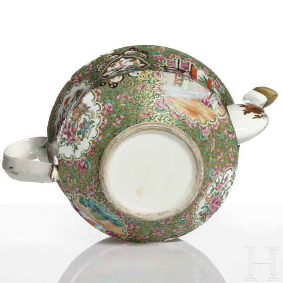Famille-Rose-Teekanne, China, sp&auml;te Qing-Dynastie, Ende 19. Jhdt.