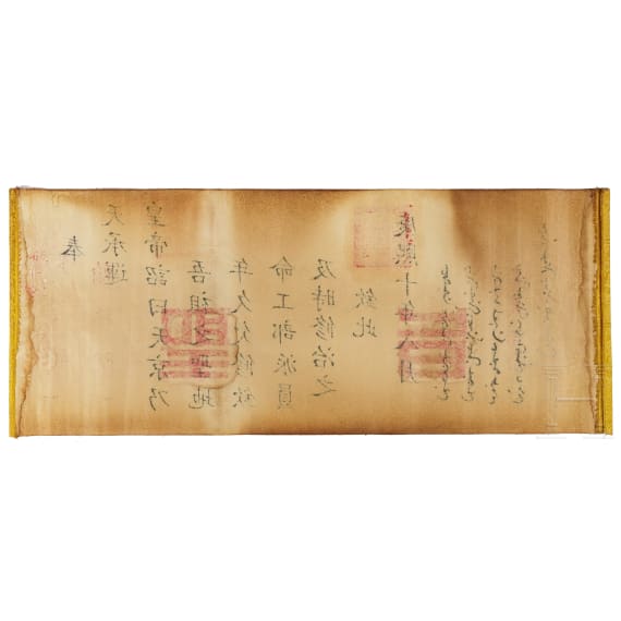 Rolle mit Befehlen, China, Qing-Dynastie, 19. Jhdt.