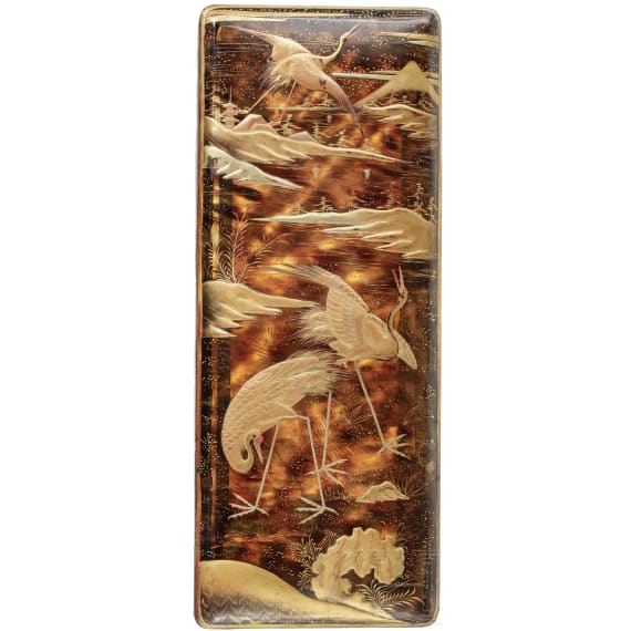 Lackschatulle aus Schildpatt und Holz, Japan, Edo-Periode