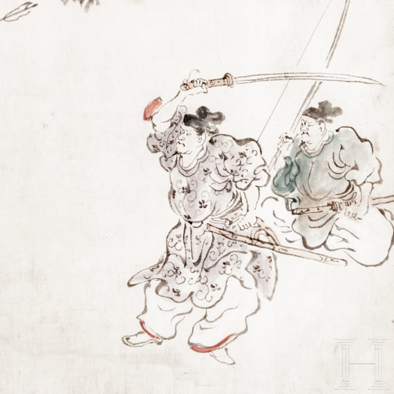 Tuschezeichnung eines Hingerichteten, Japan, sp&auml;te Edo-Periode