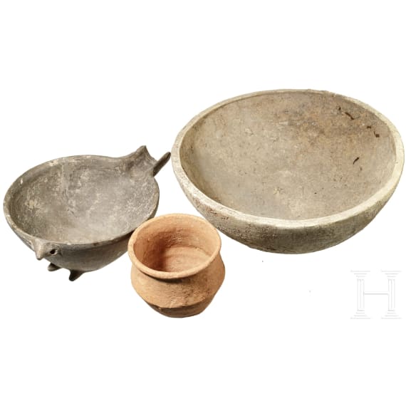 Three Near Eastern ceramic vessels, 1st millennium B.C.