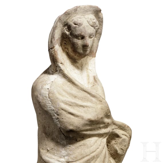 Terrakottafigur einer Dame, Unteritalien, hellenistisch, 2. Jhdt. v. Chr.