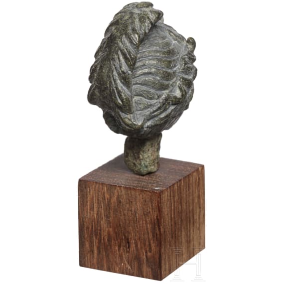 A Roman bronze miniature head, 2nd - 3rd century