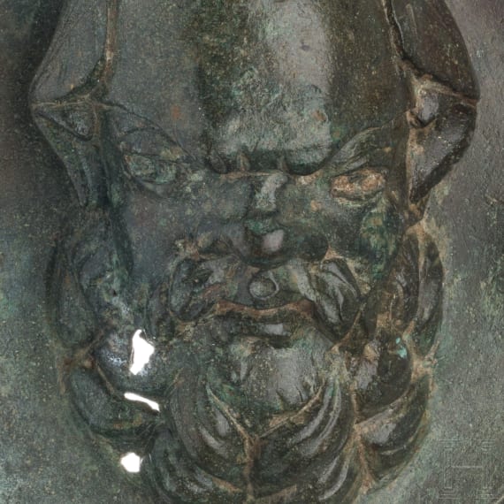 Bronzeapplike mit Satyrkopf, r&ouml;misch, 2. - 3. Jhdt.