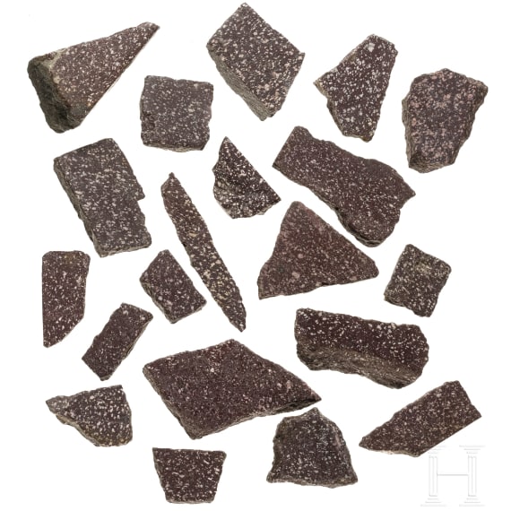 20 Roman architectural fragments from Egyptian porphyry, 1st - 3rd century