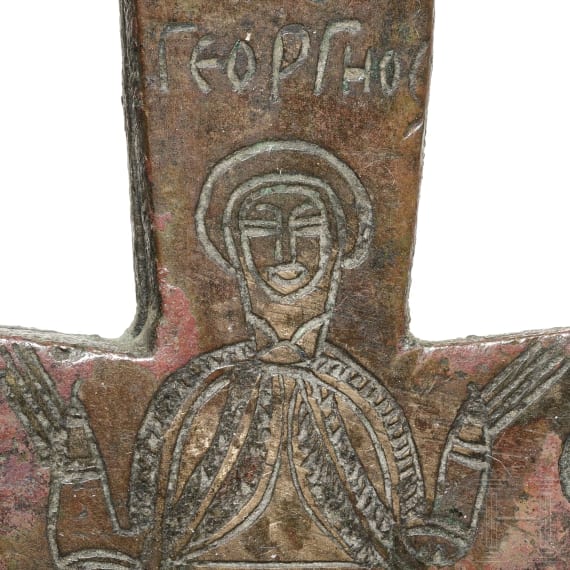 St.-Georg-Enkolpion, mittelbyzantinisch, 9. - 10. Jhdt.