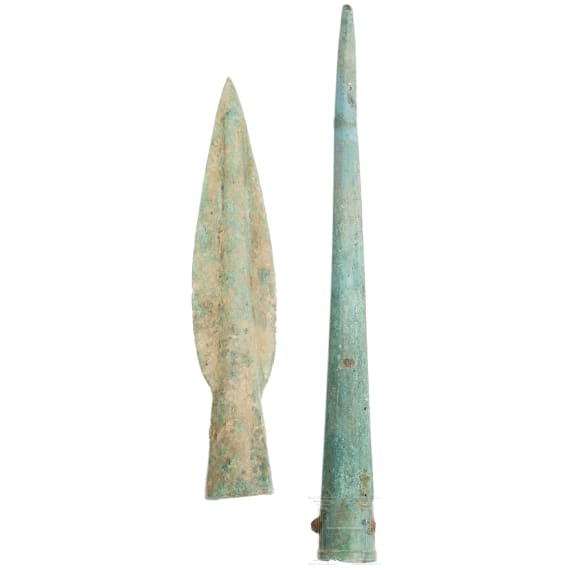 Lanzenspitze und -schuh, Bronze, 9. - 7. Jhdt. v. Chr.