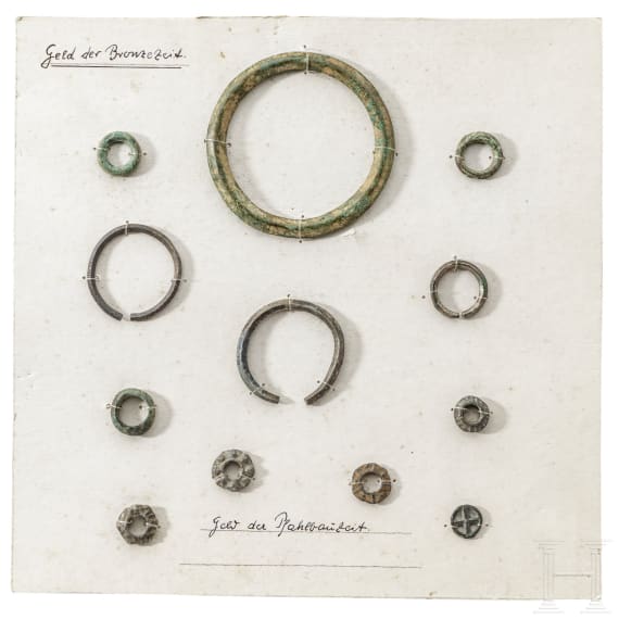 A collection of German Bronze Age bracelets and rings, 14th - 9th century B.C.