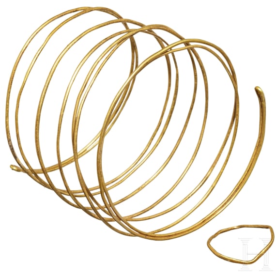 Goldschmuck und Tongef&auml;&szlig;, deutsch, fr&uuml;he - mittlere Bronzezeit, 2000 - 1500 v. Chr.