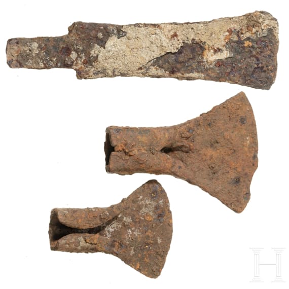 Three German Celtic axes, 2nd - 1st century B.C.