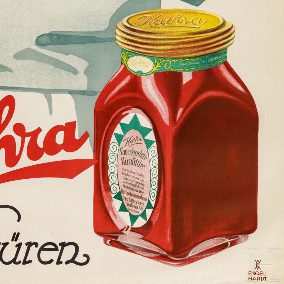 Willi Engelhardt - Plakat "Kathra Konfit&uuml;ren - der k&ouml;stliche Brotaufstrich", Kathreiner in M&uuml;nchen