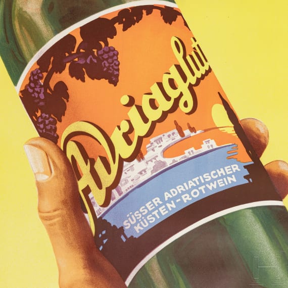 Willi Engelhardt - Plakat "Adriaglut - K&uuml;sten-Rotwein", Kathreiner in M&uuml;nchen