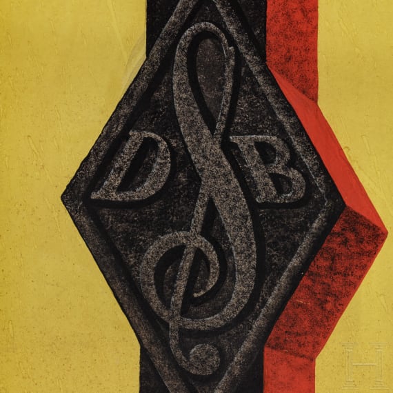 Willi Engelhardt - a poster draft for the "XI. Deutsches Saengerbundesfest Frankfurt am Main, 21.-24 Juli 1932"