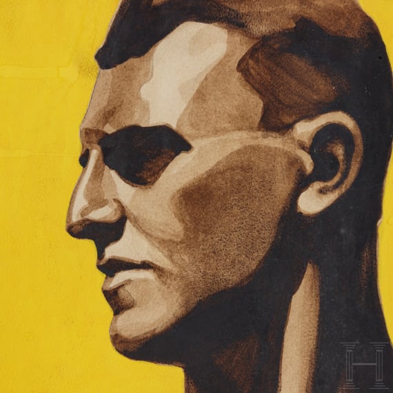 Willi Engelhardt - a gouache painting as a poster draft "Pfarrer Heumanns Heilmittel - Nervogastrol"
