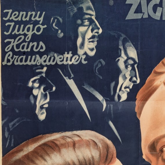 Willi Engelhardt - a movie poster for "Gypsies of the Night in: Heute Nacht gehts los!" with an erotic drawing on the backside, 1932