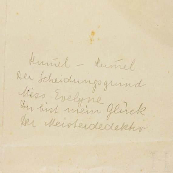 Willi Engelhardt - a movie poster for "Hummel Hummel", on the back with a drawing, 1936