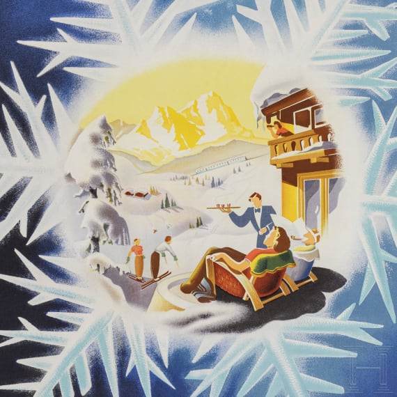 Stampfl in M&uuml;nchen - Plakat "DER Touristik - Mit dem Ferienexpress in die Alpen und in den Schwarzwald", 1955