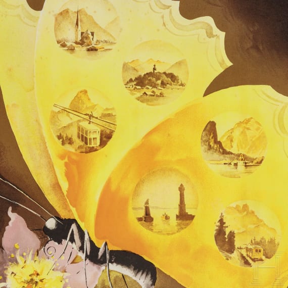 Otto Ottler - Plakat "DER Touristik - Das Ferienreise Programm - Sonderzugreisen", 1950