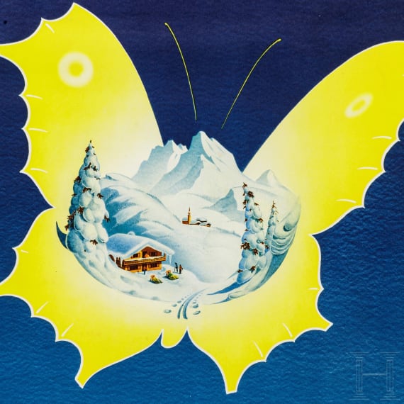 Plakat "Touropa Winter Urlaub - doppelte Erholung", 1953