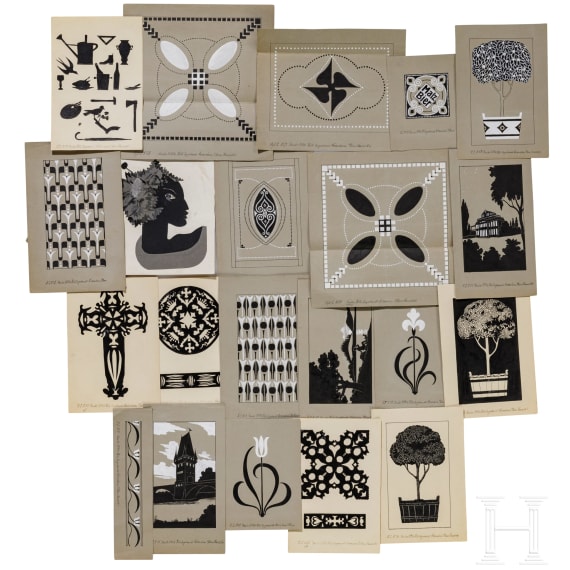 Willi Engelhardt - Studienarbeiten und signierte Klebe-Kompositionen, 1920er Jahre