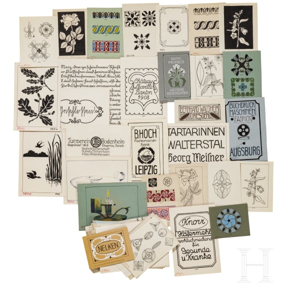 Willi Engelhardt - Studienarbeiten und signierte Klebe-Kompositionen, 1920er Jahre