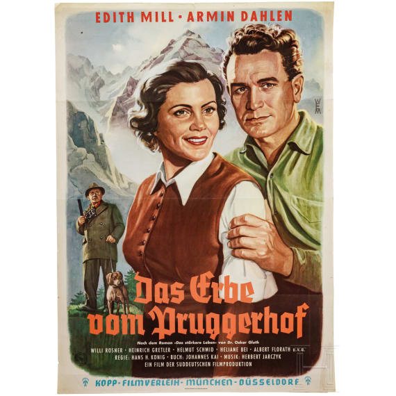 Willi Engelhardt - drei Filmplakate zu "Der Fischer vom Heiligensee", "Das Kreuz am J&auml;gersteig" und "Das Erbe vom Pruggerhof", 1950er