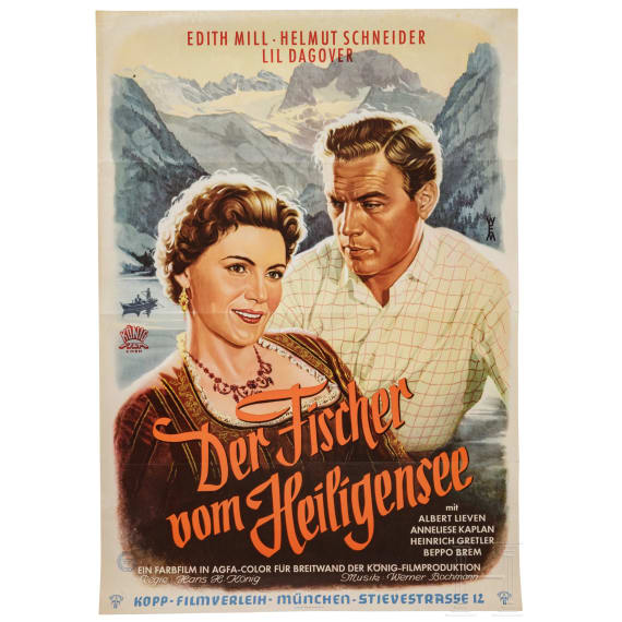 Willi Engelhardt - drei Filmplakate zu "Der Fischer vom Heiligensee", "Das Kreuz am J&auml;gersteig" und "Das Erbe vom Pruggerhof", 1950er