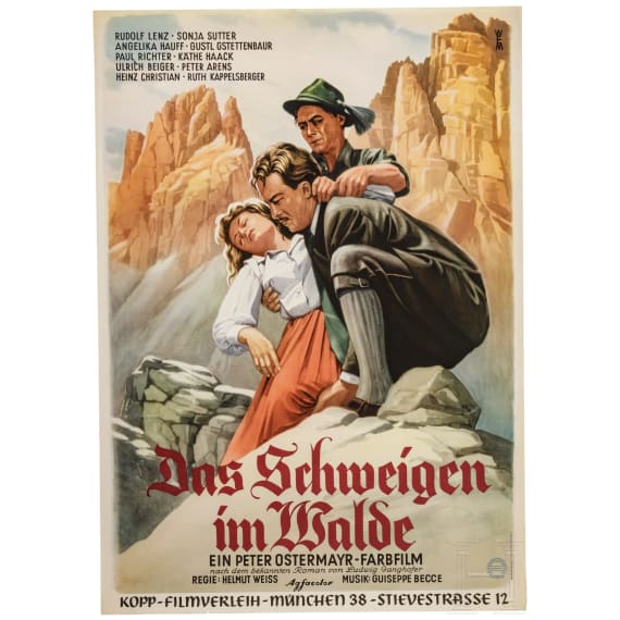 Willi Engelhardt - drei Filmplakate f&uuml;r "Das Schweigen im Walde", "Wenn ich einmal der Herrgott w&auml;re" und "Oh, diese lieben Verwandten", 1950er Jahre