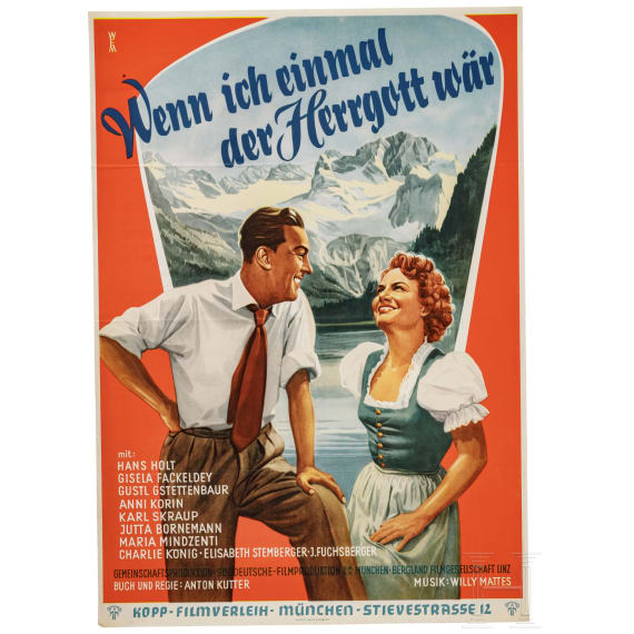 Willi Engelhardt - drei Filmplakate f&uuml;r "Das Schweigen im Walde", "Wenn ich einmal der Herrgott w&auml;re" und "Oh, diese lieben Verwandten", 1950er Jahre
