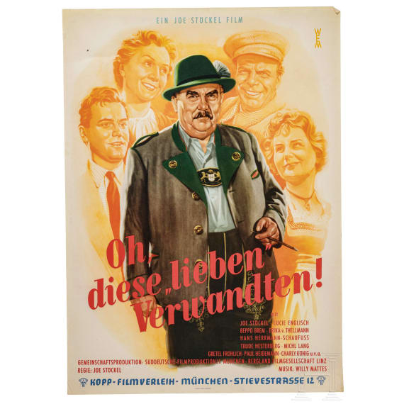 Willi Engelhardt - drei Filmplakate f&uuml;r "Das Schweigen im Walde", "Wenn ich einmal der Herrgott w&auml;re" und "Oh, diese lieben Verwandten", 1950er Jahre