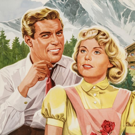 Willi Engelhardt - drei Filmplakate "Das Forsthaus in Tirol", "Flucht in die Dolomiten" mit Luis Trenker und "Oh, diese lieben Verwandten", 1950er Jahre