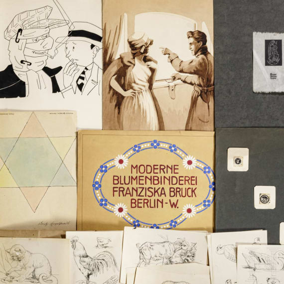 Willi Engelhardt - ca. 50 grafische Anwendungs&uuml;bungen aus der Studienzeit, 1920er Jahre