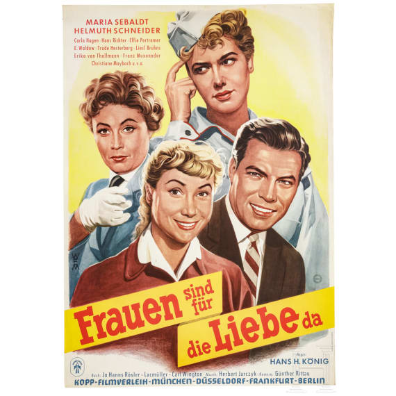 Willi Engelhardt - drei Filmplakate zu "Die Freunde meiner Frau", "Frauen sind f&uuml;r die Liebe da" und "Das Frauenhaus von Marseille", 1950er Jahre