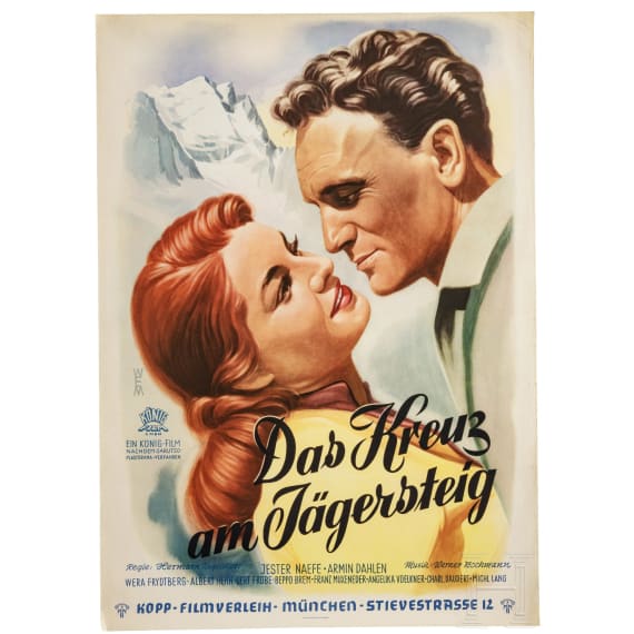 Willi Engelhardt - drei Filmplakate zu "Das Kreuz am J&auml;gersteig", "Das Erbe vom Pruggerhof" und "Das Schweigen im Walde", 1950er Jahre