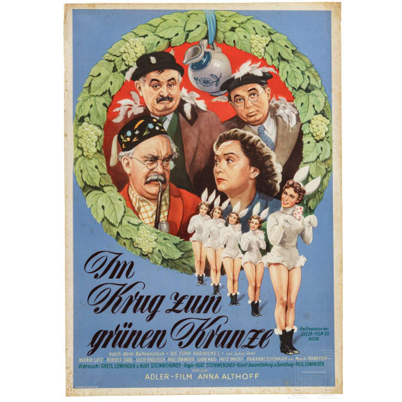 Willi Engelhardt - drei Filmplakate "Komplott auf Erlenhof", "Die gro&szlig;e Schuld" und "Im Krug zum gr&uuml;nen Kranze", 1950er Jahre