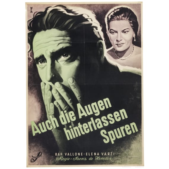 Willi Engelhardt - drei Filmplakate zu "Das Lied von Kaprun", "Razzia - Polizei stellt Rauschgiftbande" und "Auch die Augen hinterlassen Spuren", 1950er Jahre