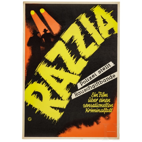 Willi Engelhardt - drei Filmplakate zu "Das Lied von Kaprun", "Razzia - Polizei stellt Rauschgiftbande" und "Auch die Augen hinterlassen Spuren", 1950er Jahre