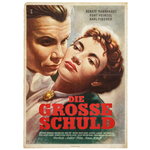 Willi Engelhardt - drei Filmplakate zu "Bademeister Spargel", "Oh diese lieben Verwandten" und "Die gro&szlig;e Schuld", 1950er Jahre